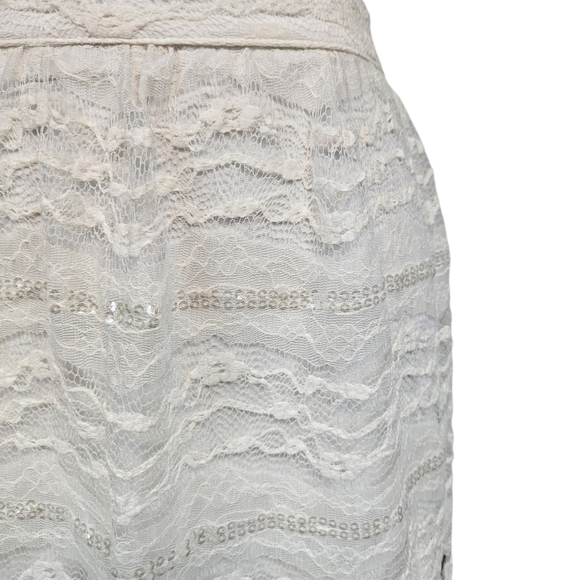 NWT Hollister Ivory Lace & Sequin Mini‎ Skirt Size Large Juniors V32 - Picture 3 of 10